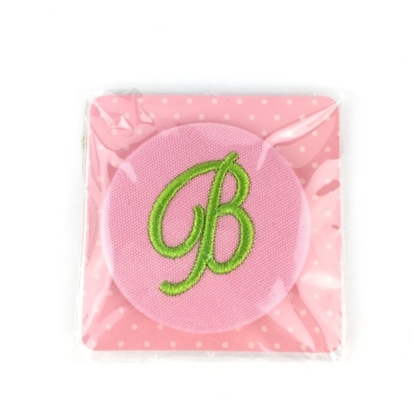 TWO’S COMPANY Button Up Monogrammed Initial Pin Letter B Embroidered Preppy NWT - Picture 2 of 3